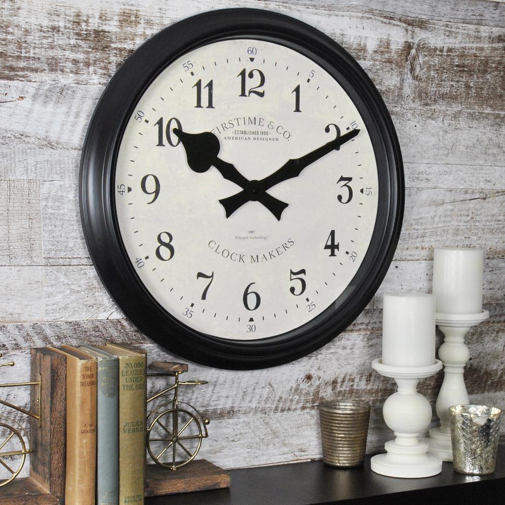 Firstime 20 In Black Oversized Avalon Whisper Wall Clock 31020 Black Oversized Avalon Whisper Wall Clock 31020 The Home Depot
