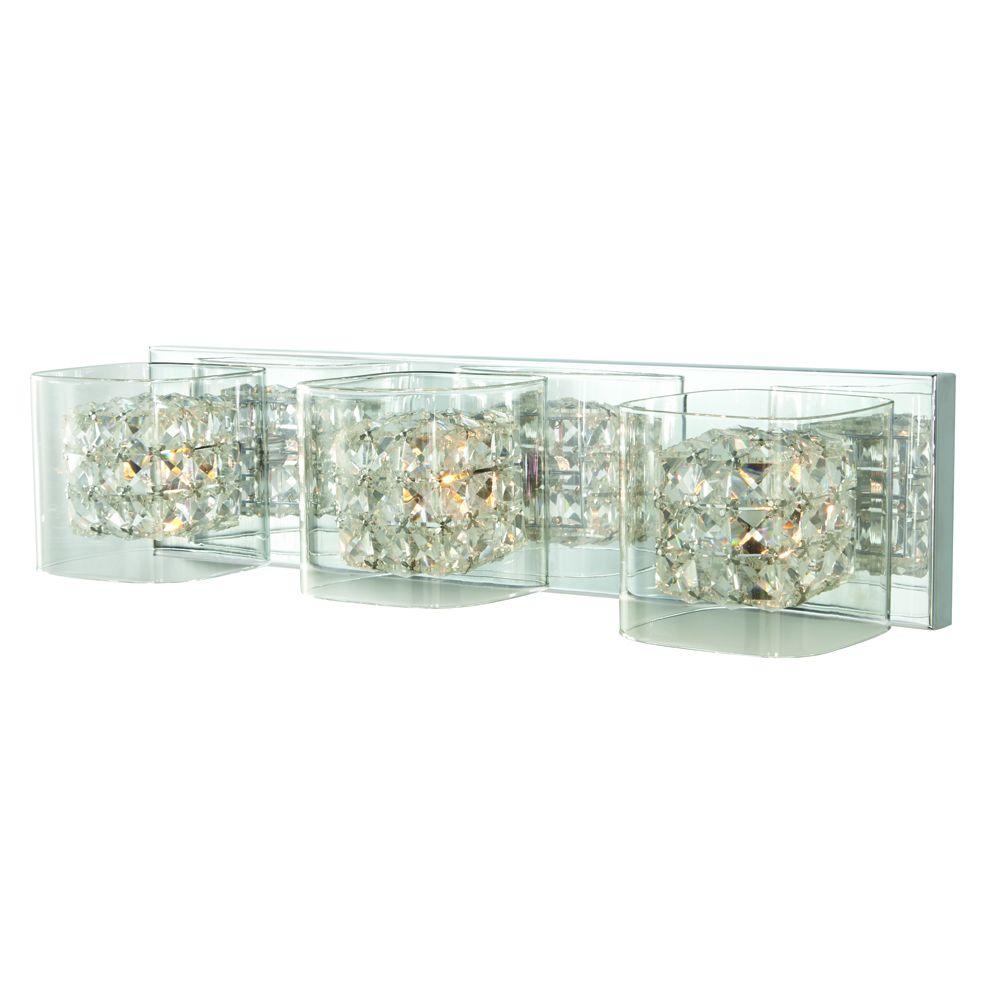 Hampton Bay Olivet 4 Light Chrome Vanity With Cube Glass Weschler 3 Light Polished Chrome Vanity With Crystal And Glass Shades