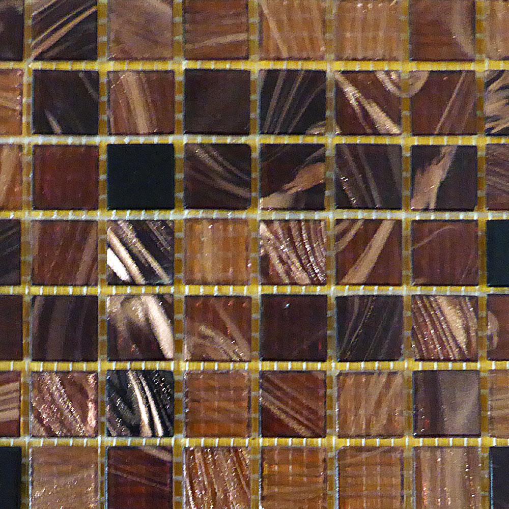 Bellaterra Home Brown Black 12 In X 4 Mm Gl Mosaic Tile Bellaterra Home Brown Black 12 In X 4 Mm Gl Mosaic