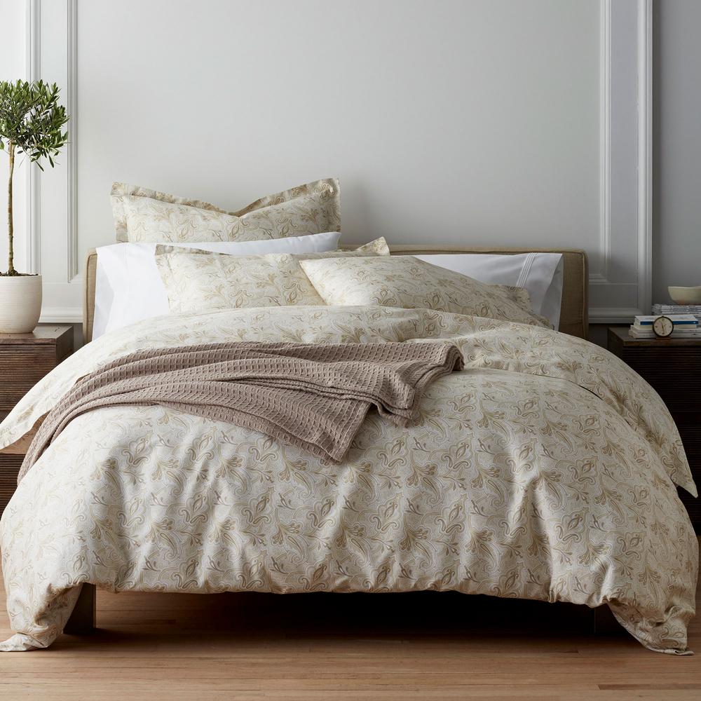 The Company Store Legends Blair Paisley Beige Sateen King Duvet