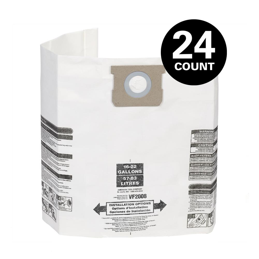 MULTI FIT 15 Gallon to 22 Gallon Dust Collection Bags for ShopVac