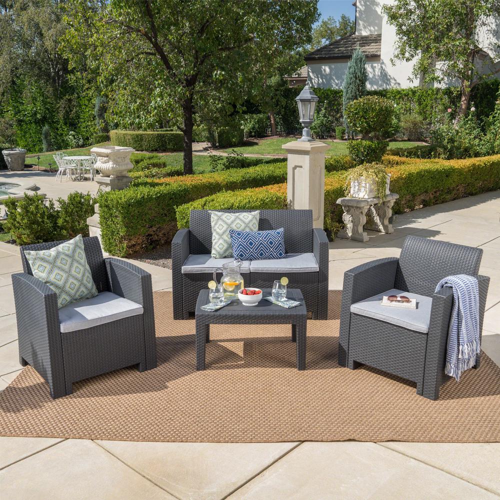 Wicker Plastic Patio Furniture Outdoors The Home Depot Wicker Plastic Patio Furniture
