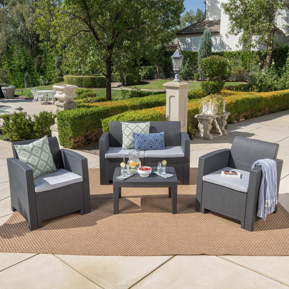 gray - wicker - patio furniture - outdoors - the home depot