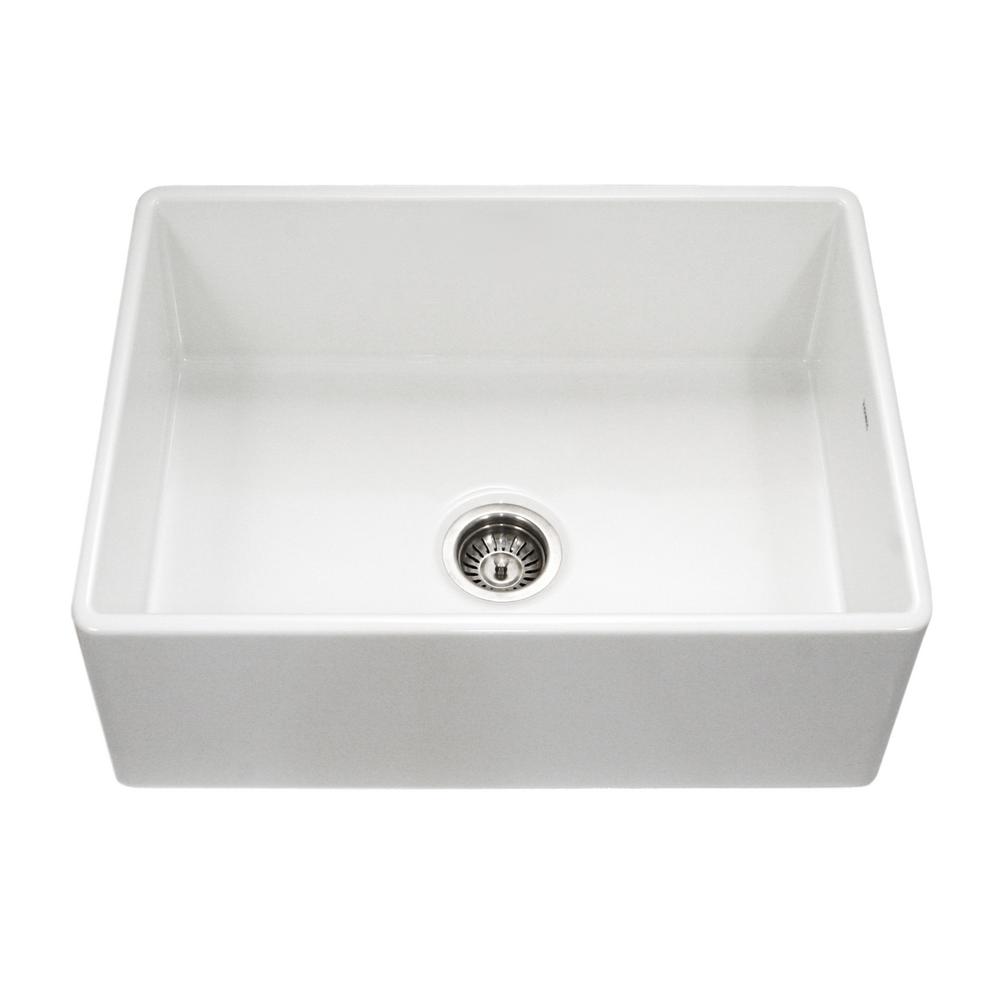 Houzer Platus Series Farmhouse A Front Fireclay 30 In Single Houzer Platus Series Farmhouse A Front Fireclay 30 In Single Bowl Kitchen Sink White Pts 4100 Wh The Home Depot