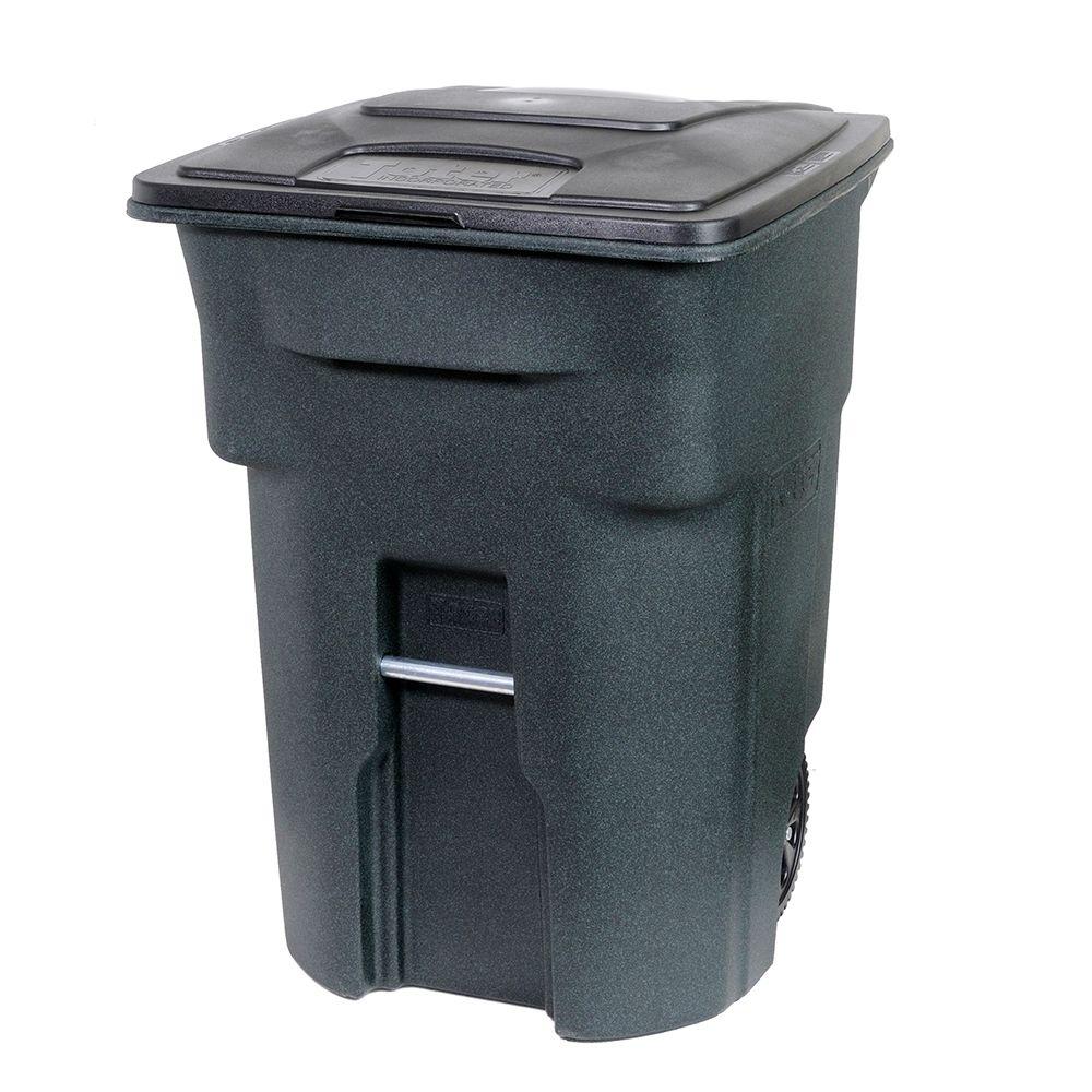 Toter 96 Gal. Green Trash Can with Wheels and Attached Lid02559601GRS