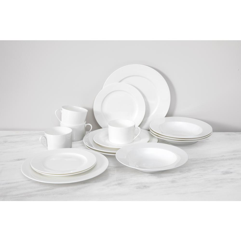 FORTESSA 16Piece Traditional White Bone China Dinnerware Set (Service