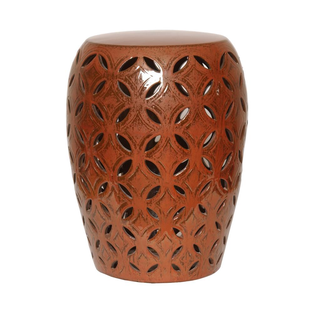 Emissary 20 in. Copper Lattice Ceramic Garden Stool 12780CP - The Home ...