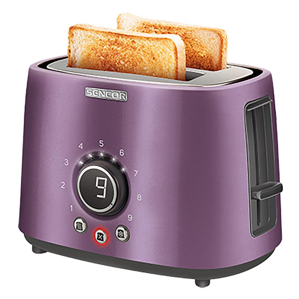 Sencor 800Watts 2 Slice Violet Long Slot Toaster with RackSTS6053VT