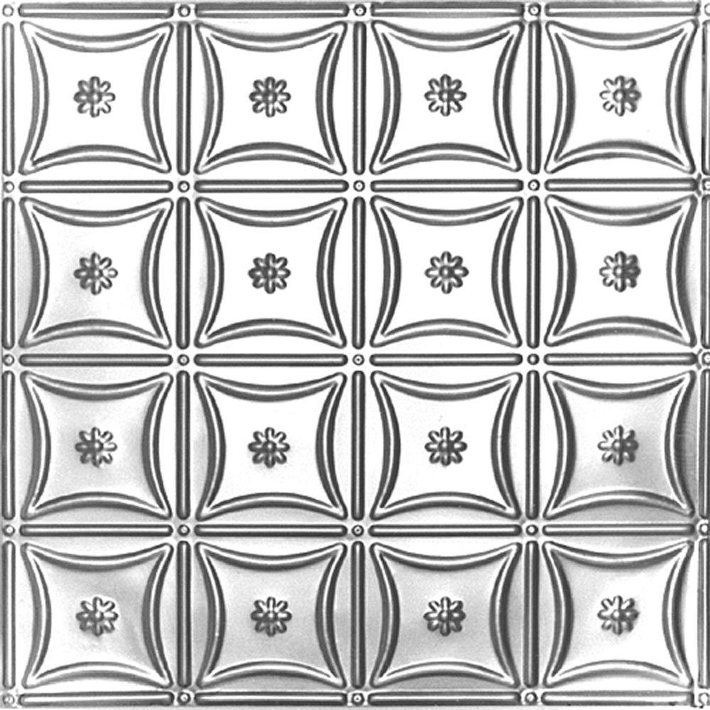 Shanko 2 Ft X 2 Ft Lay In Suspended Grid Tin Ceiling Tile In