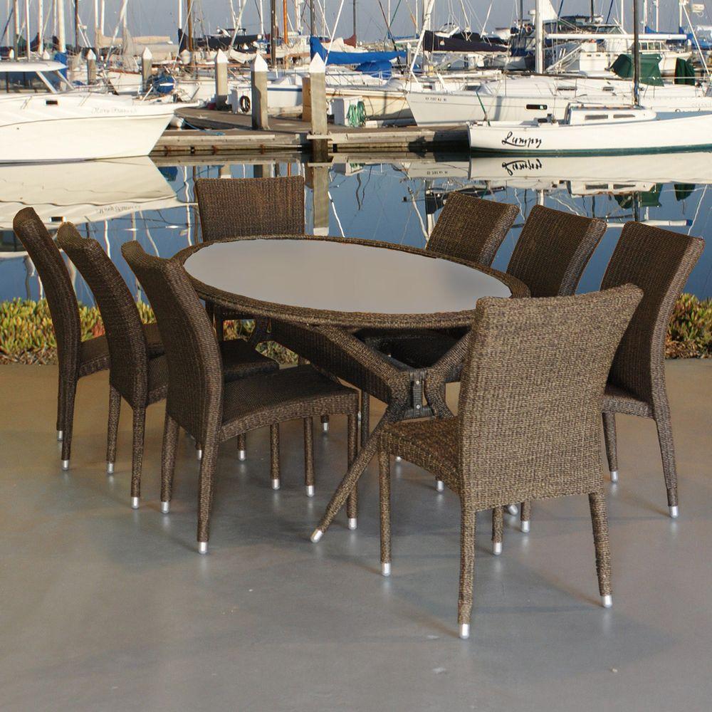 Atlantic Contemporary Lifestyle Bari Oval 9-Piece Synthetic All-Weather