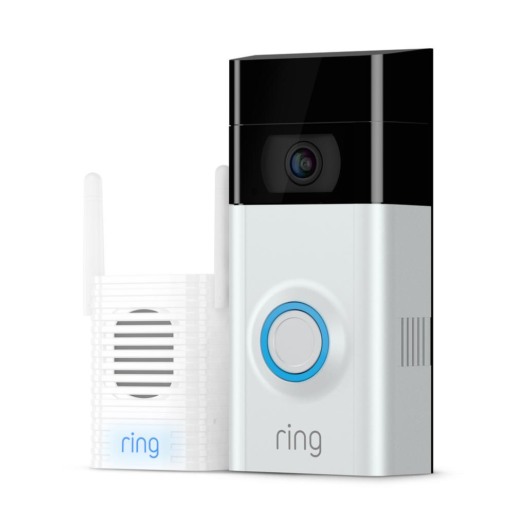 Ring Wireless Video Doorbell 2 with Chime Pro Alert See Hear Speak To