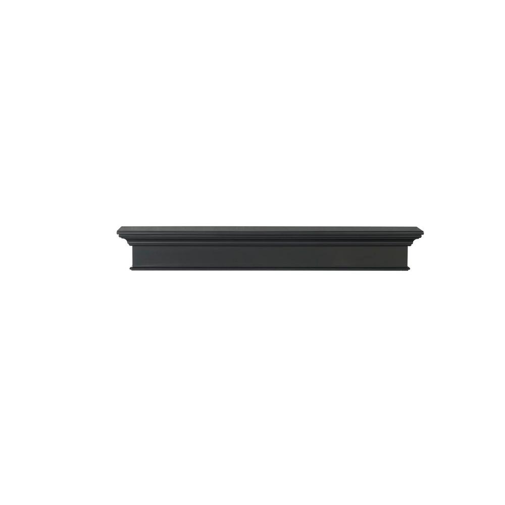 Pearl Mantels Henry 5 Ft Black Paint Mdf Distressed Cap Shelf