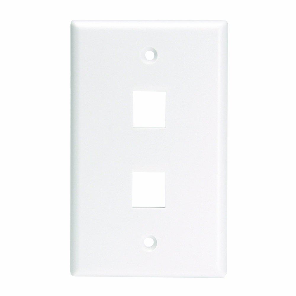 Leviton White 1Gang Audio/Video Wall Plate (1Pack)410802WL The