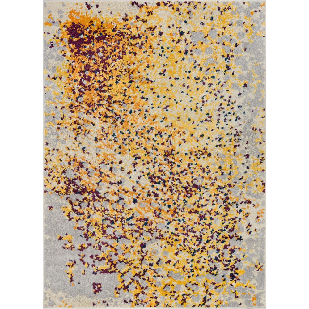 Well Woven Vettore Magari Yellow 3 Ft X 5 Modern Abstract Paint Modern Abstract Paint Splash Area Rug