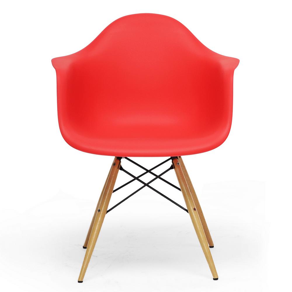 Baxton Studio Pascal Red Finished Plastic Dining Chairs Set Of 2 Baxton Studio Pascal Red Finished Plastic Dining Chairs Set Of 2