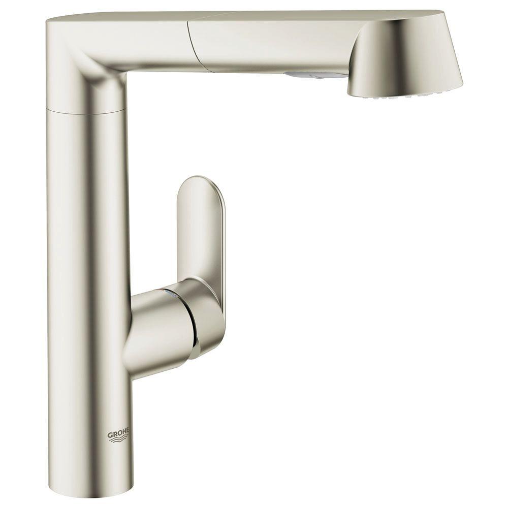 Mid Century Modern Pull Out Faucets Kitchen The Home Depot K7 Main Single Handle Pull Out Sprayer Kitchen Faucet In Supersteel