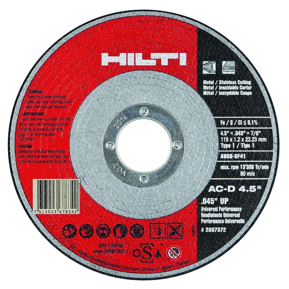 Hilti 4.5 in. x 0.045 in. x 7/8 in. Abrasive Blade ACD Universal (25