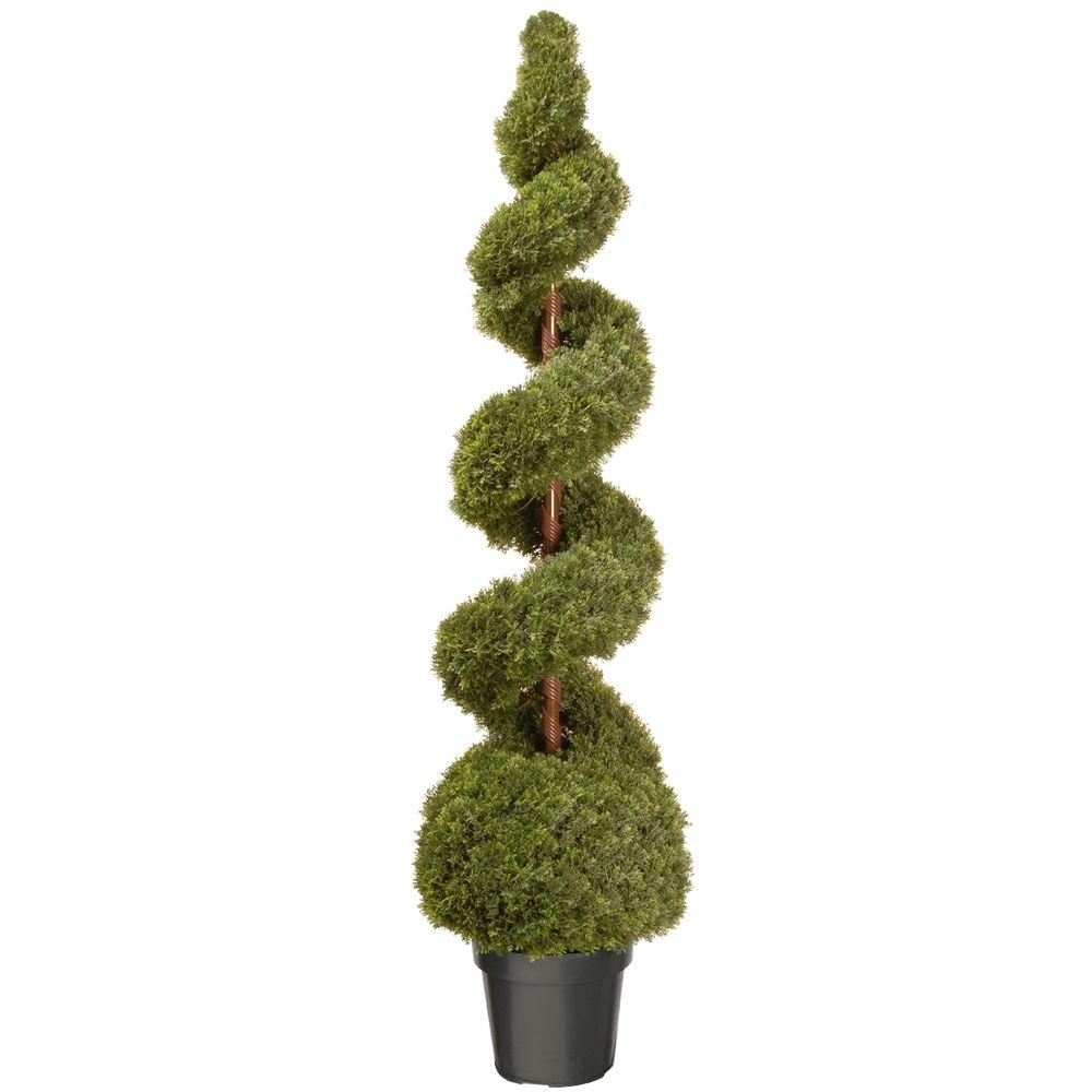 Artificial Plants Flowers Home Decor The Depot 60 In Cedar Spiral Artificial Tree