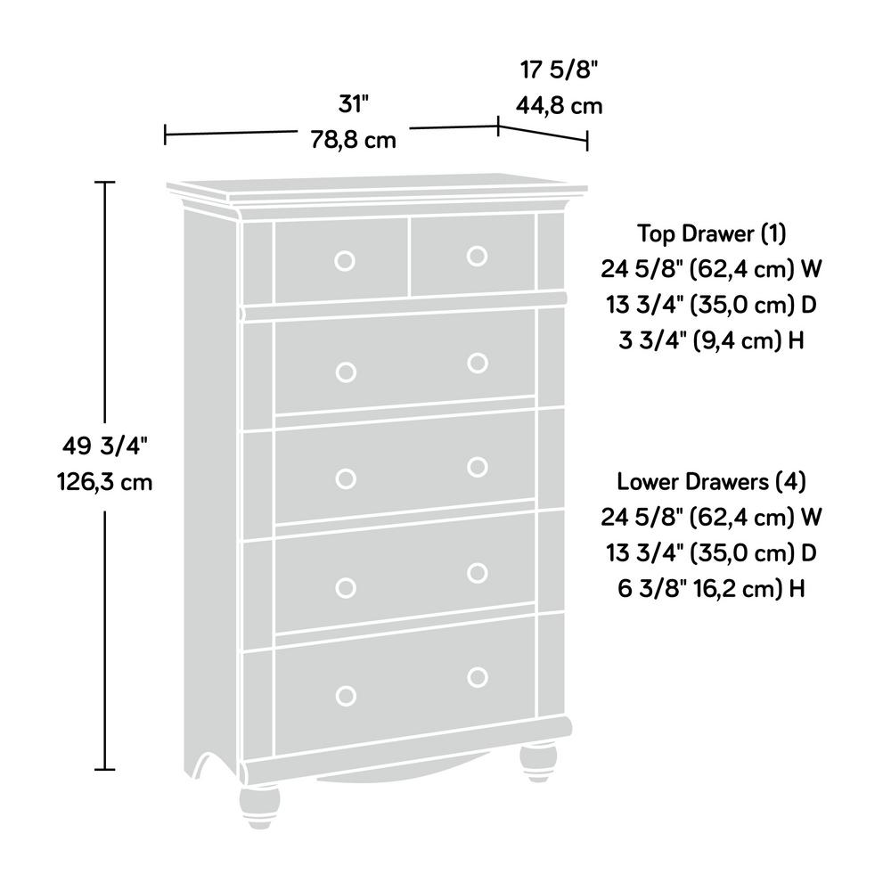 Harbor View 5 Drawer Antiqued White Chest 158015 The Home Depot