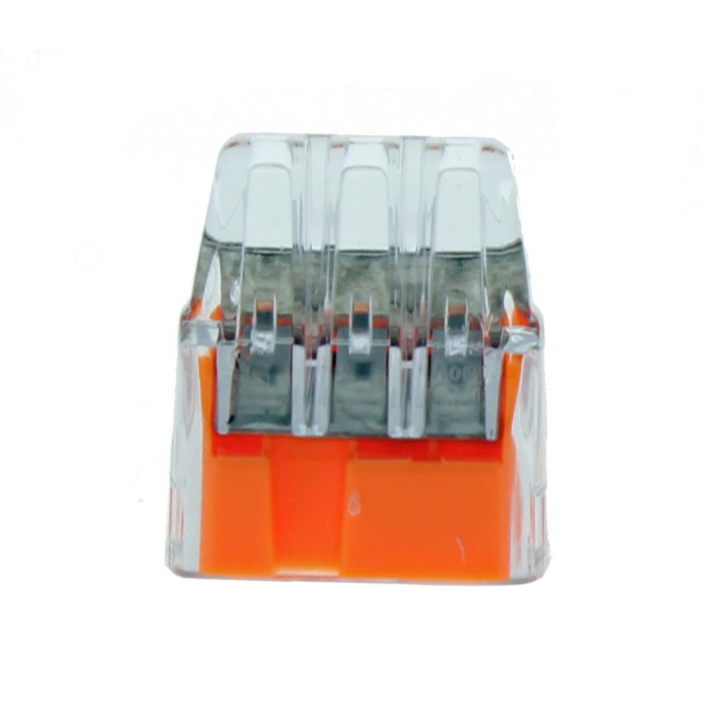 Ideal 33 InSure 3Port PushIn Connectors, Orange (250Jar)301033J