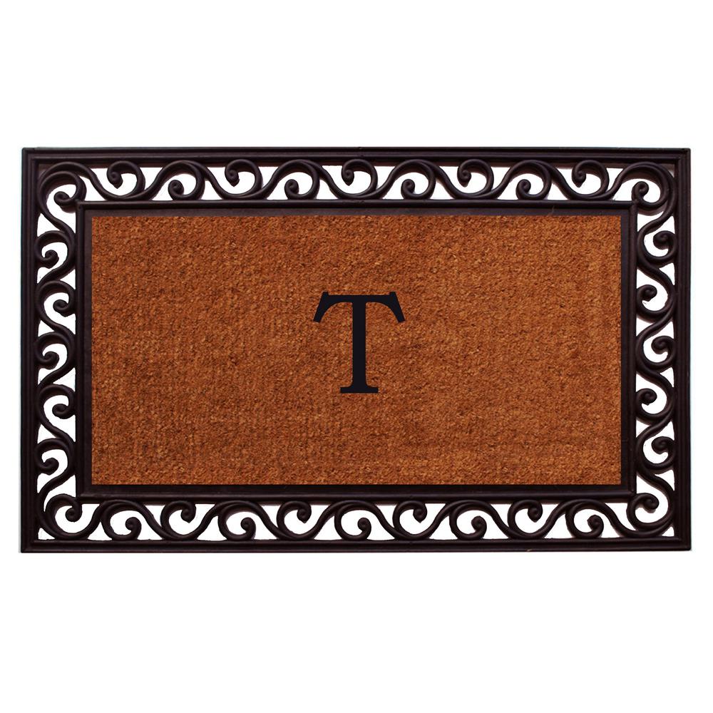 Home & More Rembrandt Monogram Door Mat 18 in. x 30 in. (Letter T)100061830T The Home Depot