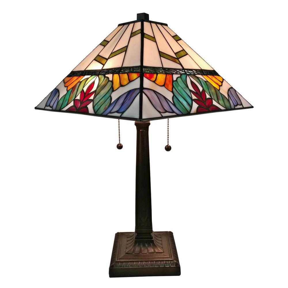 Amora Lighting 22 in. Multicolored Tiffany Style Multi Color Mission ...