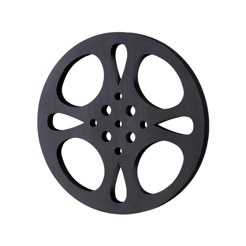 Litton Lane 18 In Industrial Inspired Gray Iron Movie Reel Wall