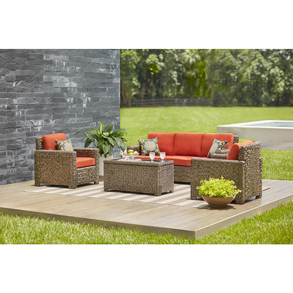 Hampton Bay Laguna Point 4 Piece Brown Wicker Outdoor Patio Deep