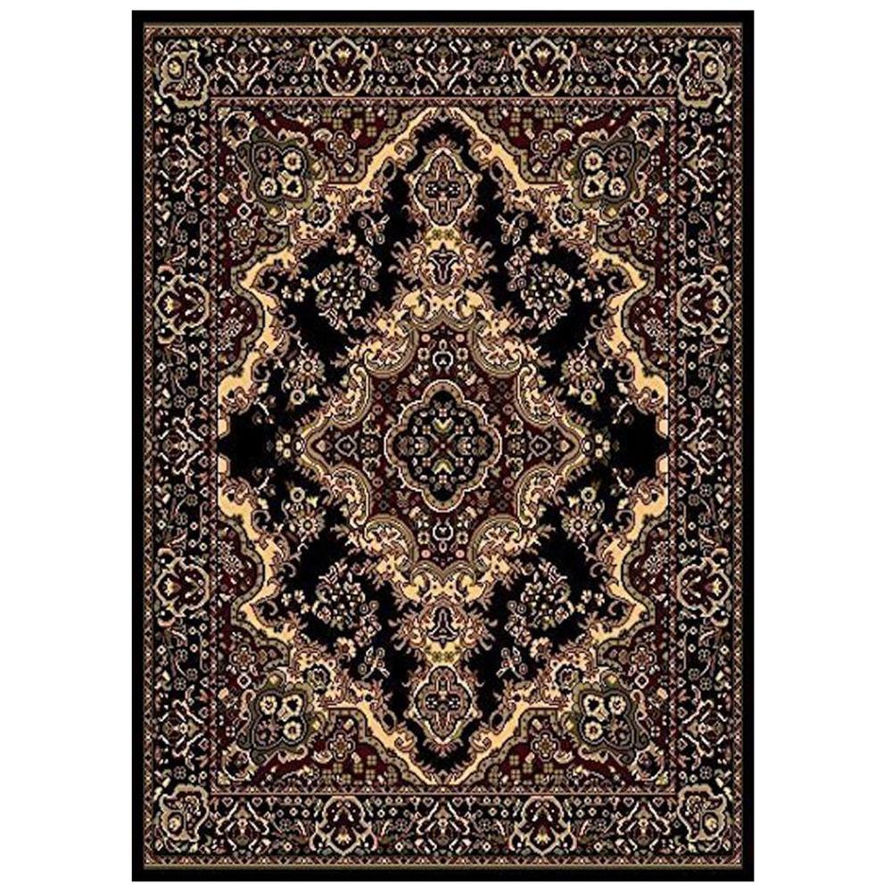 MSRUGS Nairobi Collection Black 8 Ft. X 10 Ft. Medallion Polypropylene ...