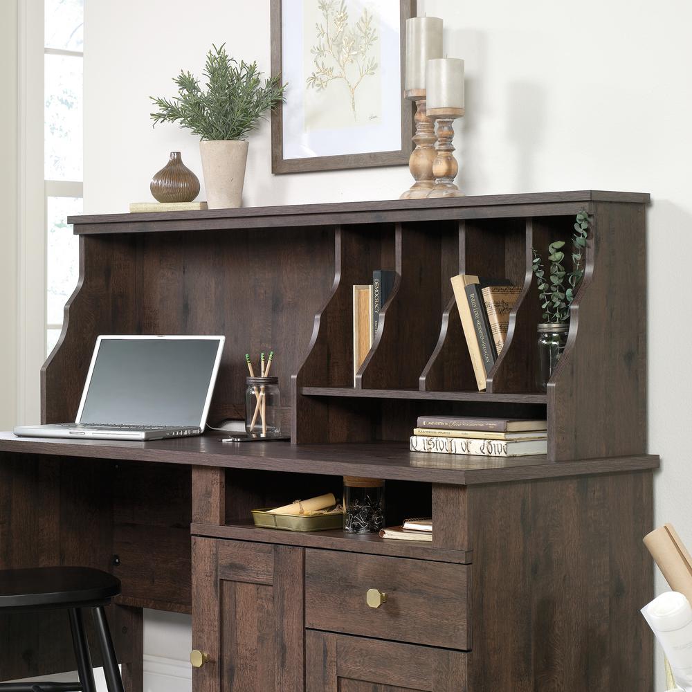 Sauder New Grange Coffee Oak Desk Organizer Hutch 422189