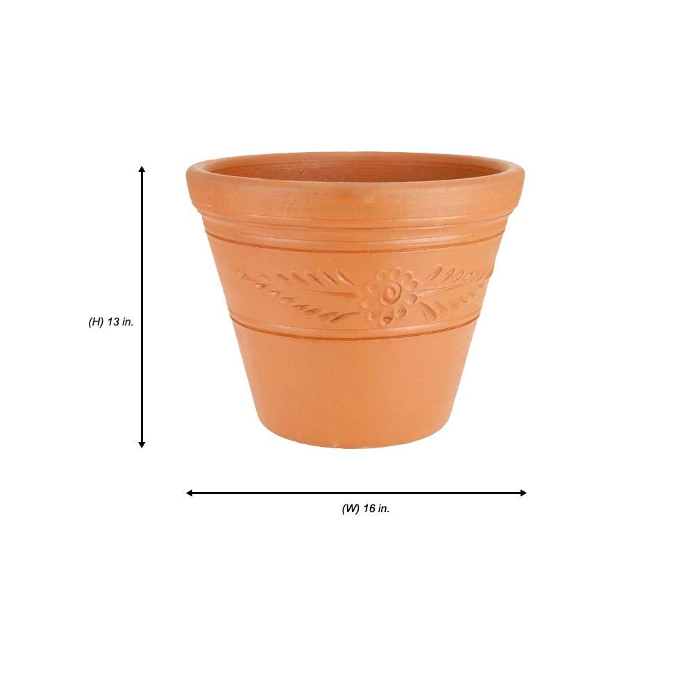 Pr Imports 16 In Round Terra Cotta Clay Vase V14p The Home Depot