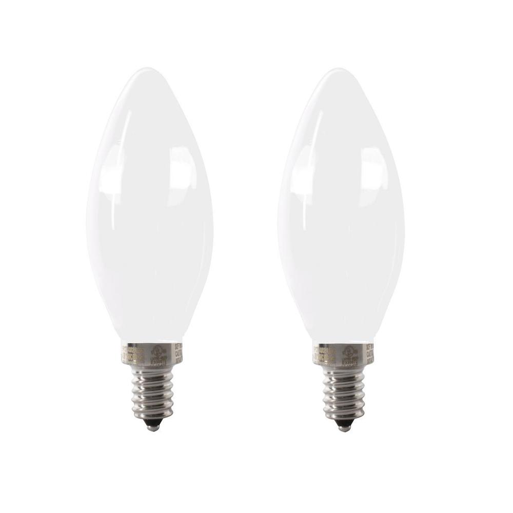 B10 Led Bulbs Light The Home Depot 60 Watt Equivalent B10 Candelabra Dimmable Filament Led