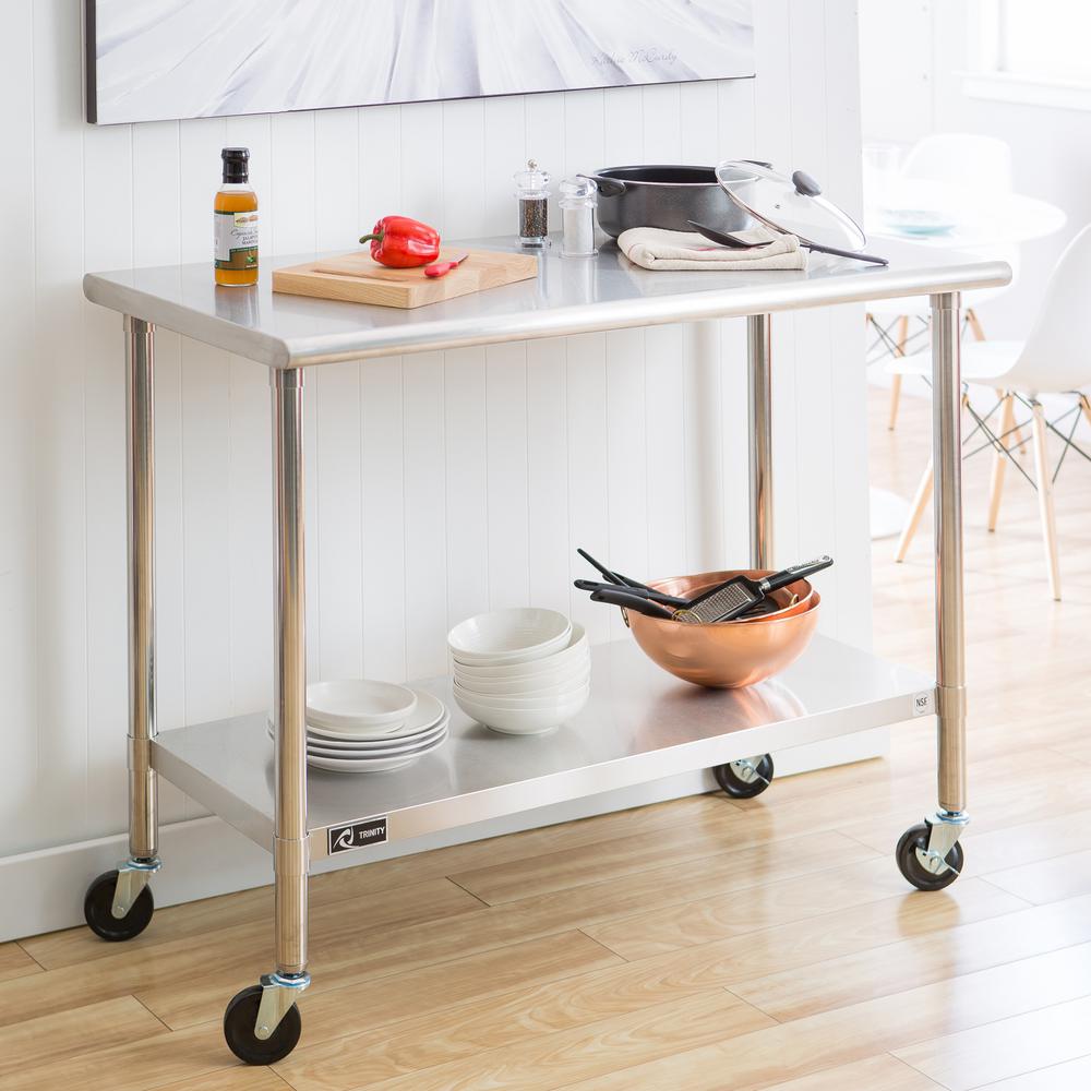 EcoStorage 48 In NSF Stainless Steel Table With Wheels TLS 0201C