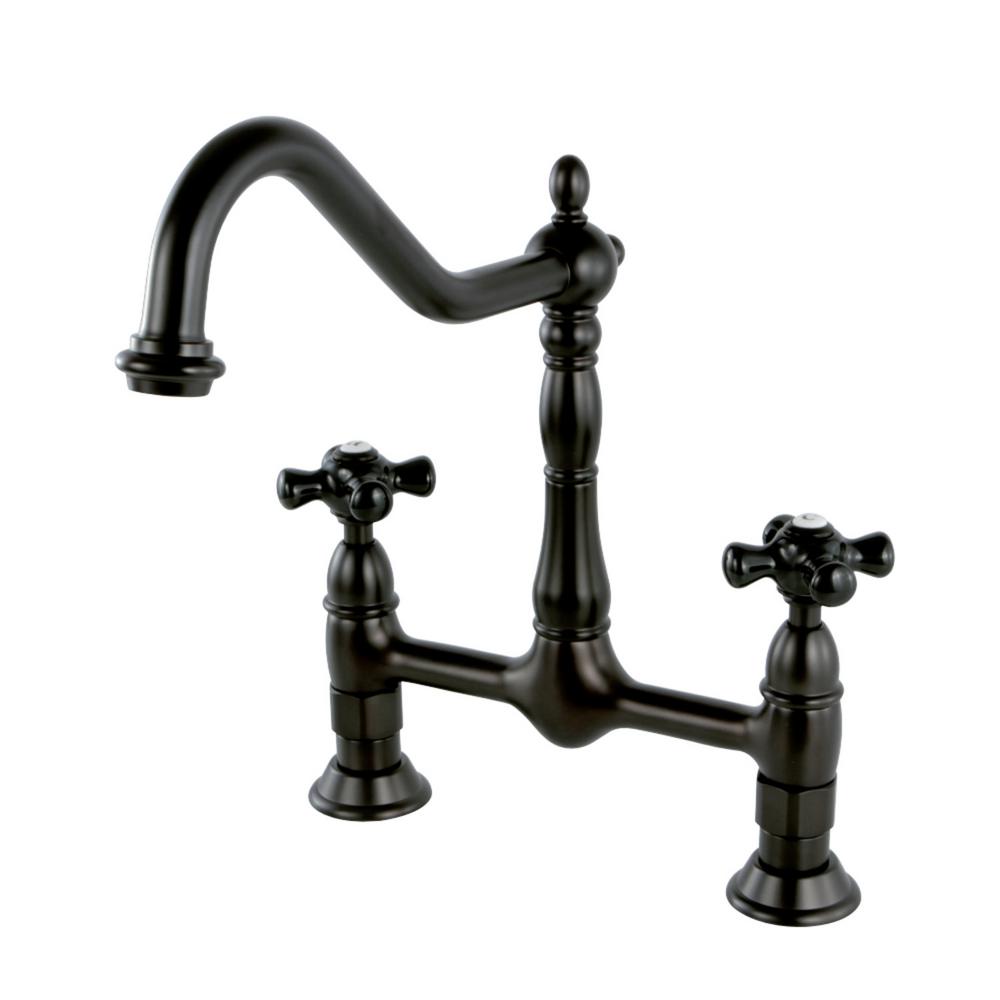 Kingston Brass Duchess 2-Handle Bridge Kitchen Faucet with ...