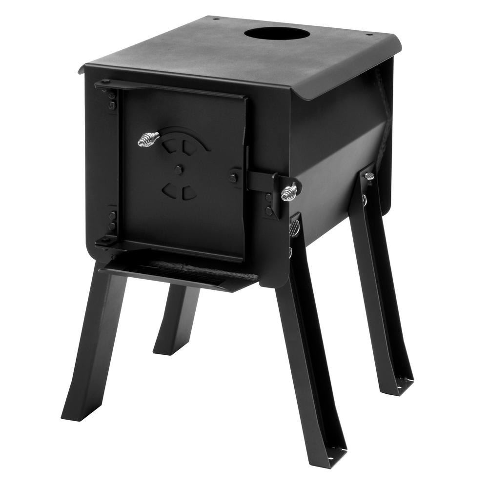 Survivor 1 cu. ft. Firebox Camp Stove Portable Charcoal Grill in Black