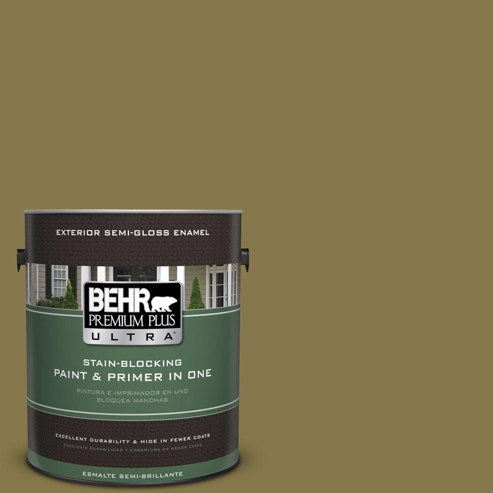 BEHR Premium Plus Ultra 1gal. M3307 Green Tea Leaf SemiGloss Enamel
