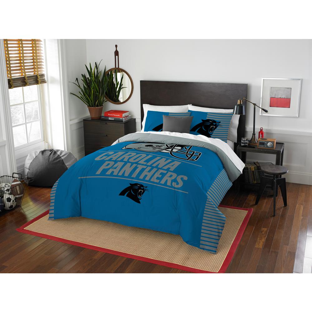 Panthers 3 Piece Draft Multi Full Queen Comforter Set Panthers 3 Piece Draft Multi Full Queen Comforter Set