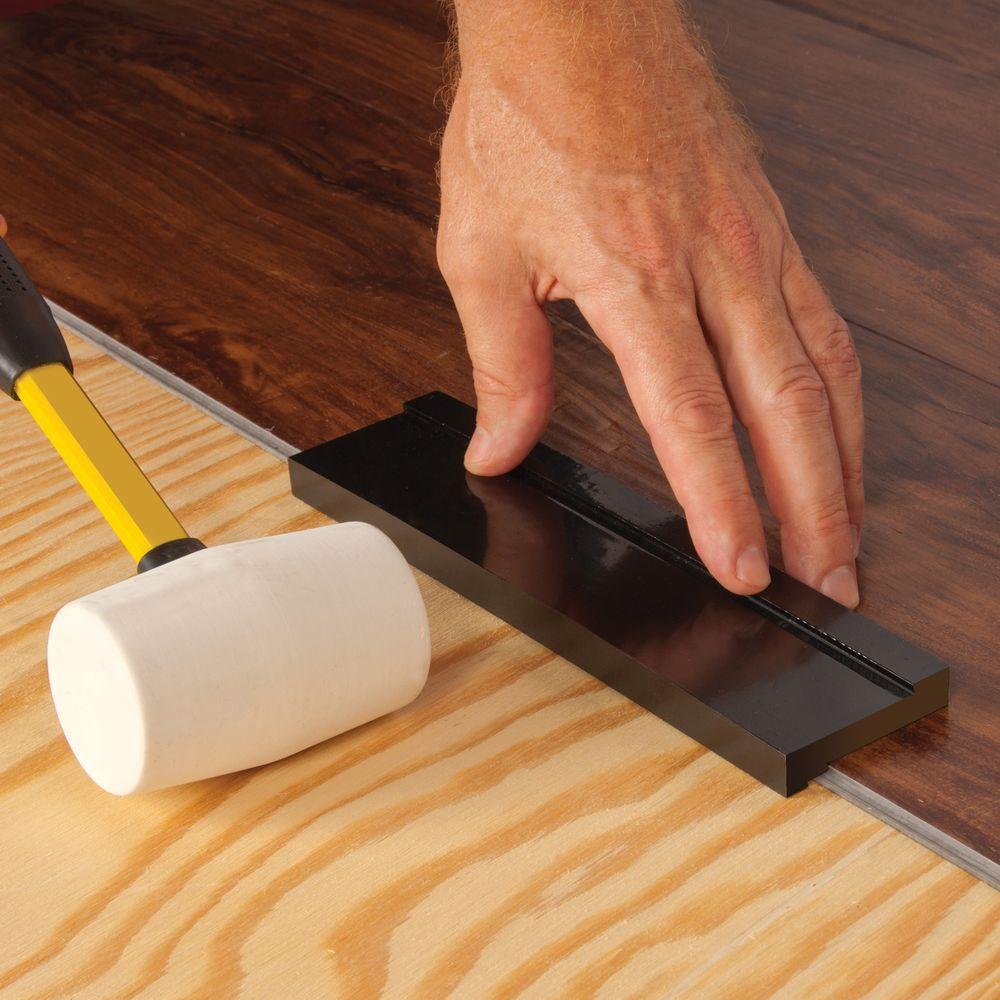Rubber Mallet Tapping Block Tongue Groove Vinyl Plank Flooring