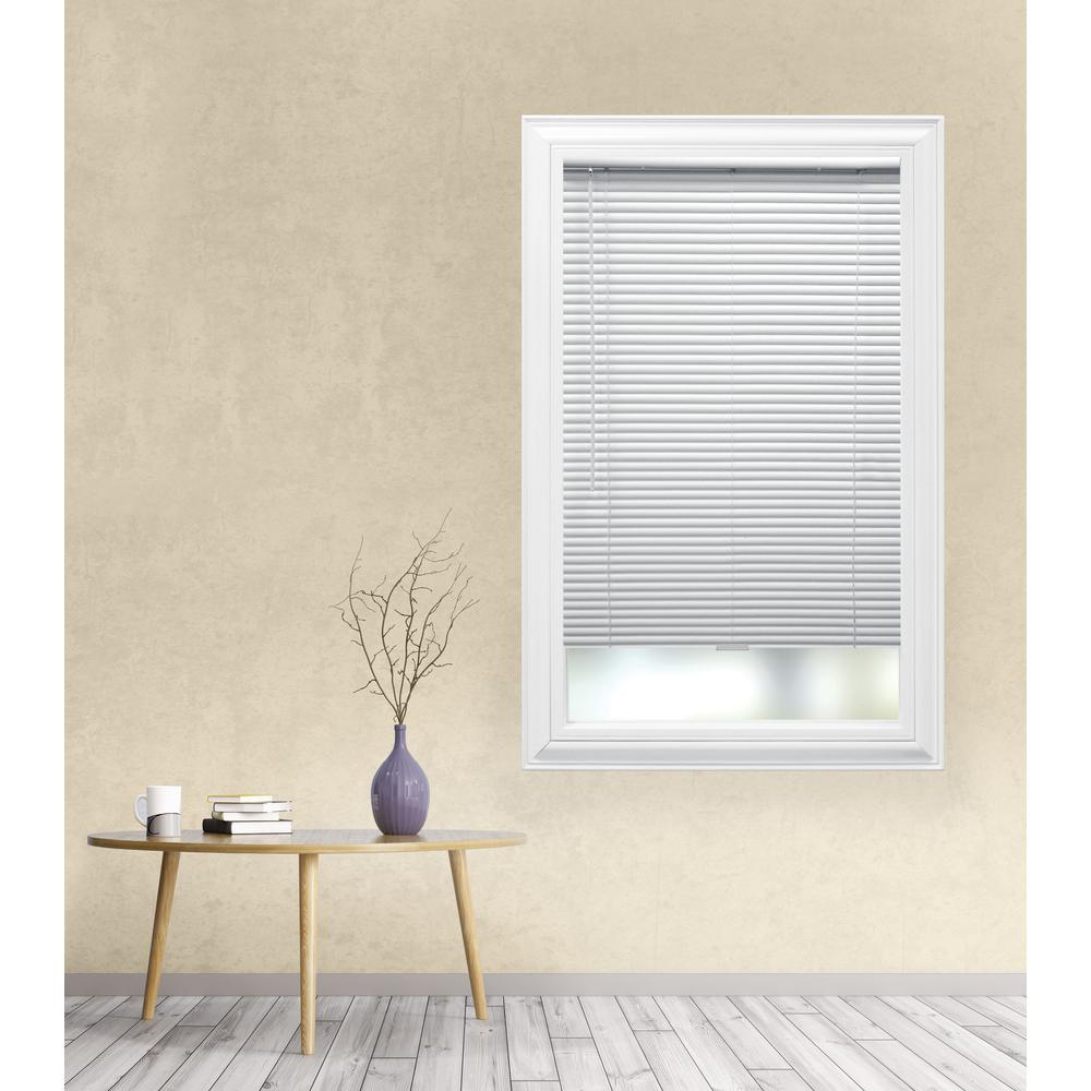 Hampton Bay White Cordless 1 In Room Darkening Aluminum Mini Blind 29 In W X 48 In L Actual Size 28 5 In W X 48 In L 10793478518753 The Home Depot