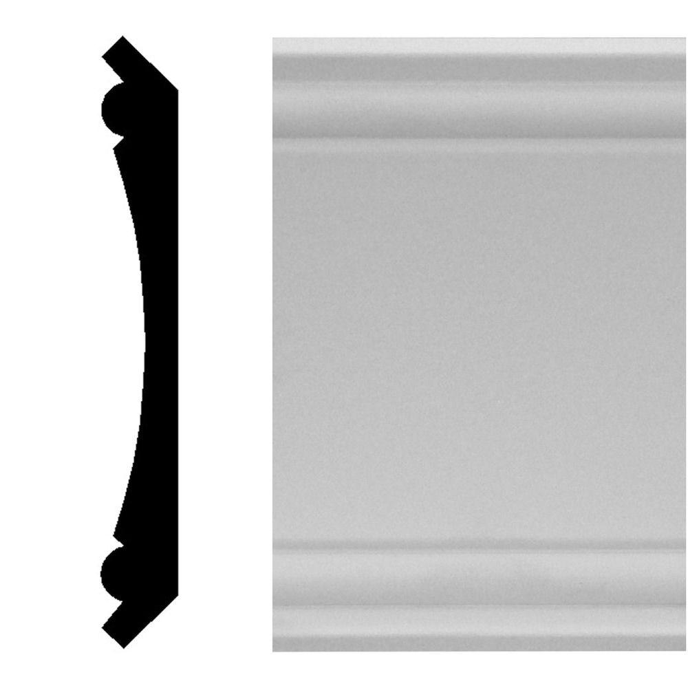 House of Fara 3/4 in. x 51/4 in. x 96 in. MDF Primed Crown Moulding