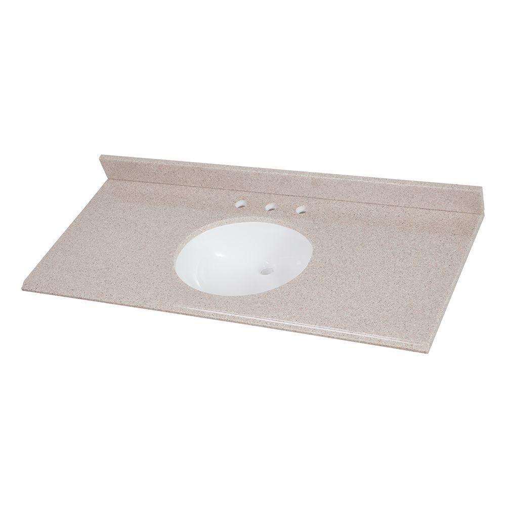 Home Decorators Collection 49 in. Solid Surface Vanity Top in Ginger