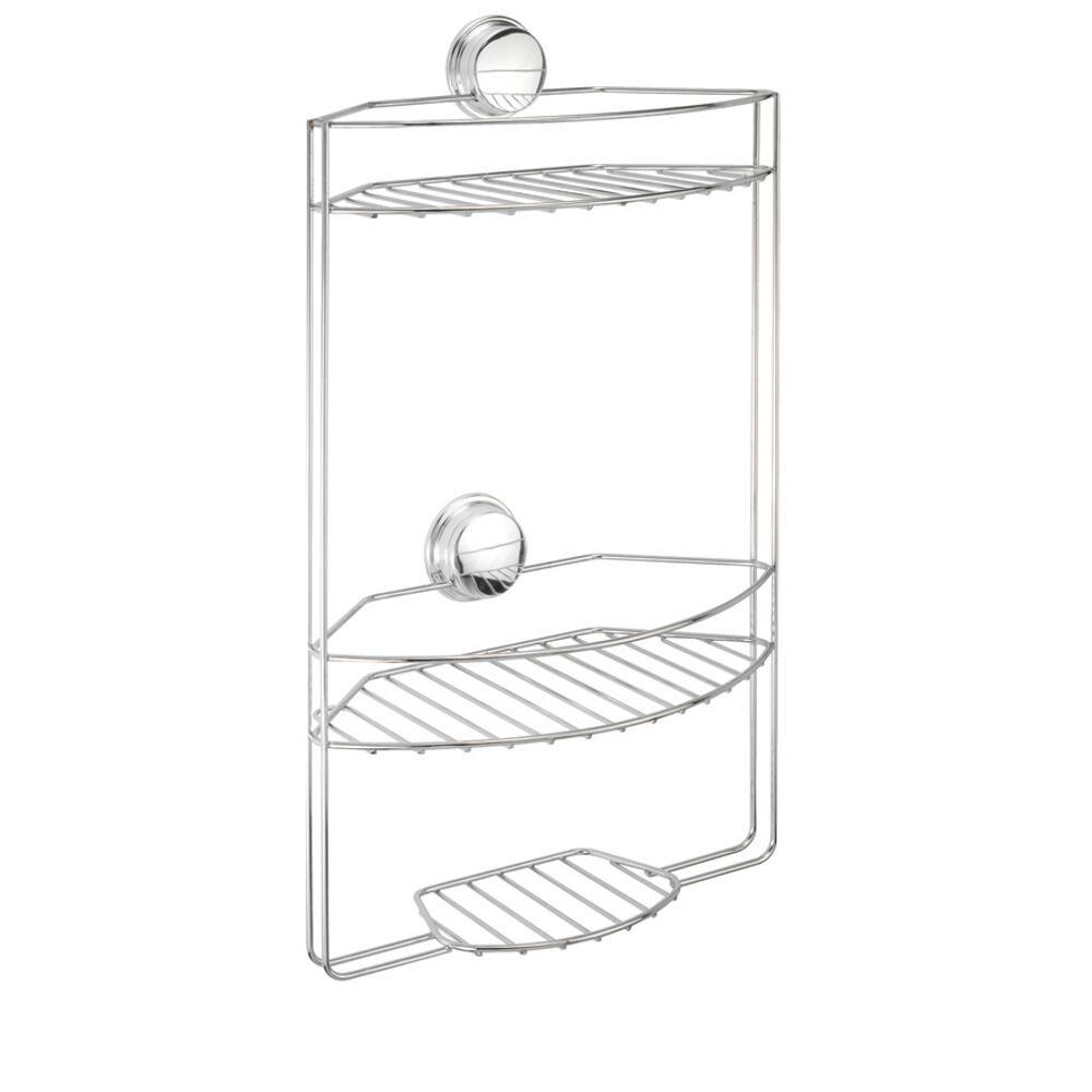 Wall Shower Accessories Bath The Home Depot Stick N Lock Plus 3 Tier Basket In Chrome