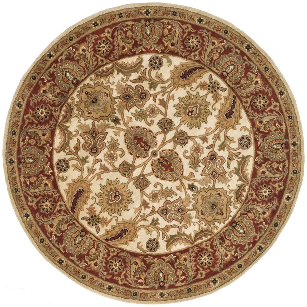 Safavieh Classic Ivory/Red 4 ft. x 4 ft. Round Area RugCL244D4R The