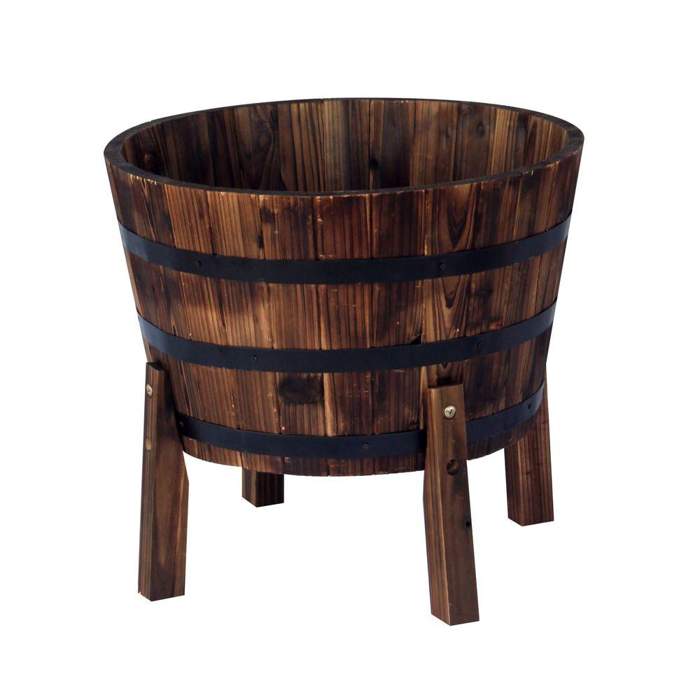 round wood container