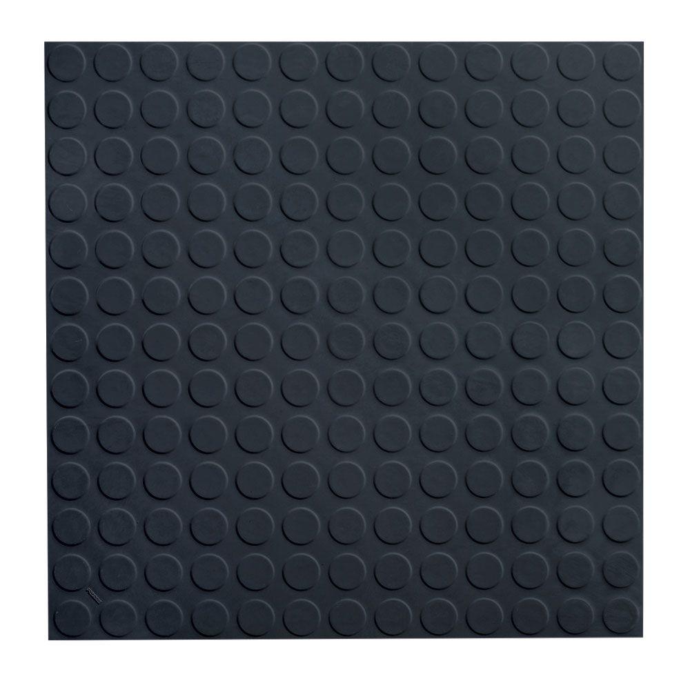 3 175 Textured Vinyl Tile Flooring Resilient Low Profile Circular Design 19 69 In X Black Rubber Tile