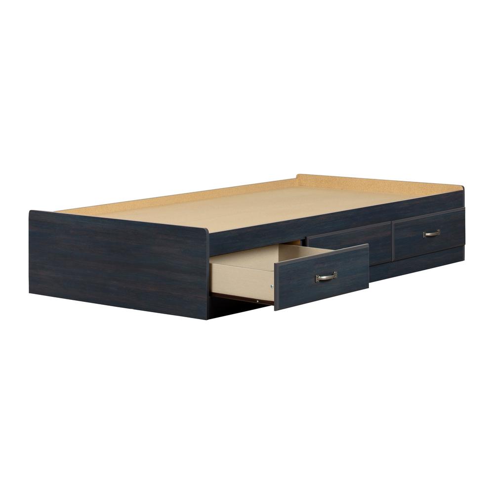 Twin Asten Mates Kids' Bed with 3 Drawers Blueberry - South Shore