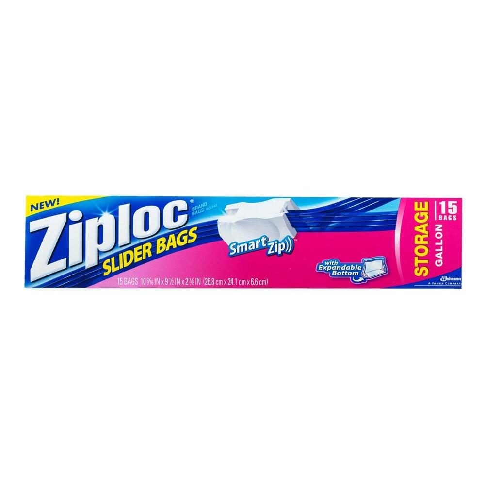Ziploc Gallon Expandable Bottom Plastic Storage Bag With Slider 15 Ziploc Gallon Expandable Bottom Plastic Storage Bag With Slider 15 12 Pack