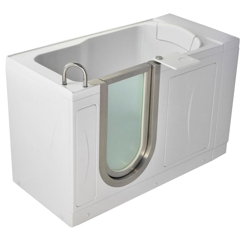 Ella Petite 4.33 ft. x 28 inch Acrylic Walk-In Soaking Bathtub in White with... by Ella