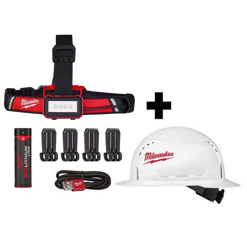 Milwaukee 475 Lumens LED Rechargeable Hard Hat Headlamp w/BOLT White
