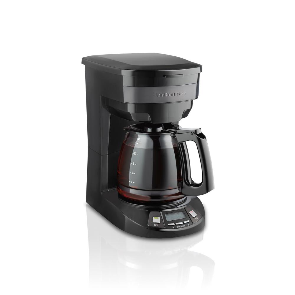 Hamilton Beach 12-Cup Black Stainless Programmable Drip ...